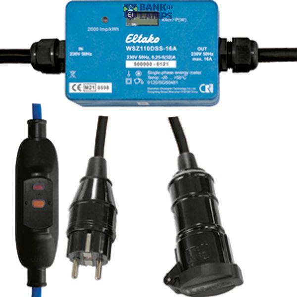 Mobile single-phase energy meter personal protection intermediate switch PRCD, with MID image 1