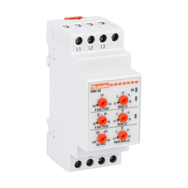 Voltage monitoring realy for three-phase system, without neutral, minimum and maximum AC voltage. Phase loss and incorrect phase sequence, 208...240VAC 50/60Hz image 1
