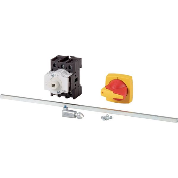 Main switch, P1, 32 A, rear mounting, 3 pole, Emergency switching off function, Lockable in the 0 (Off) position, With metal shaft for a control panel image 4