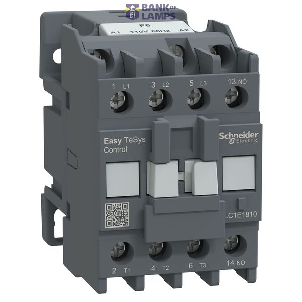 3P contactor TeSys E 1Z 7.5KW 110V AC (LC1E1810F6) image 1