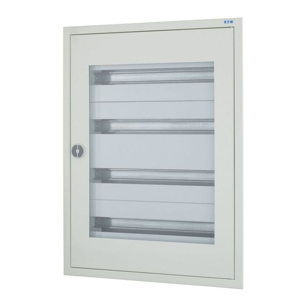 BF-UT-4/96-G-C Complete flush-mounted flat distribution board with window, grey, 24 SU per row, 4 rows, type C image 3