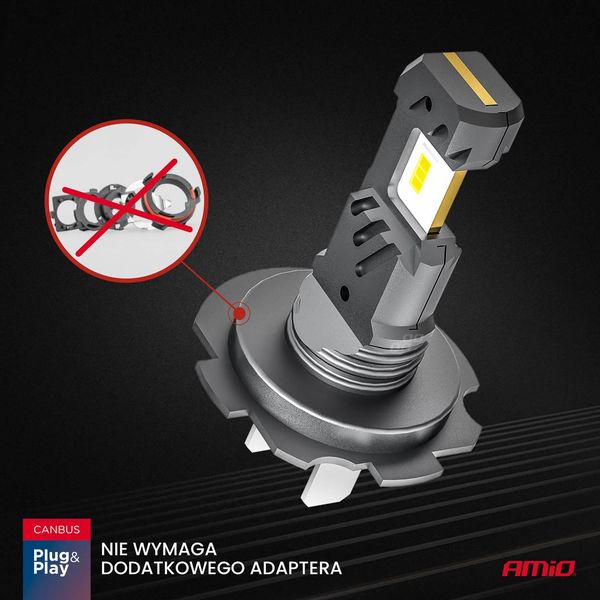 LED Headlights Hybrid series H7 H18 6000K Canbus 60W AMIO-04115 image 1