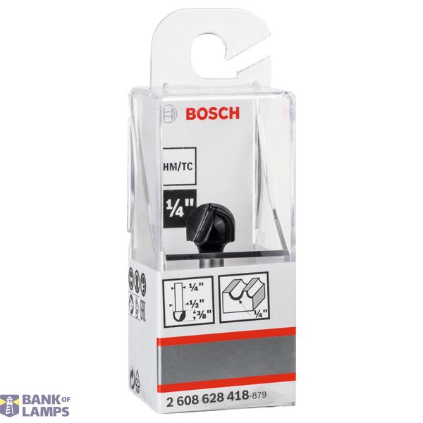 Core box bit, 1/4", R1 6.3 mm, D 12.7 mm, L 9.2 mm, G 40 mm image 2