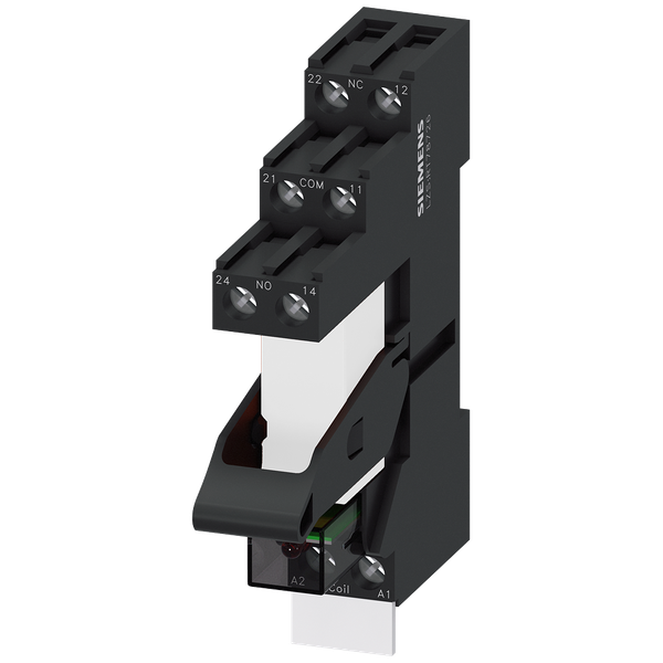 Plug-in relay complete unit 24 V DC, 1 CO, LED module red base image 1