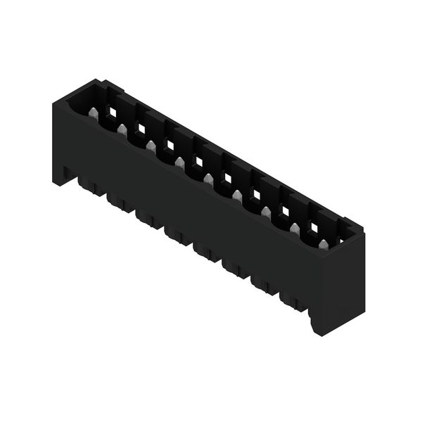 PCB plug-in connector, male header, closed side, THT/THR solder connection, 5.08 mm, Number of poles: 9, 180°, Solder pin length (l): 1.5 mm, tinned, black, Box image 2