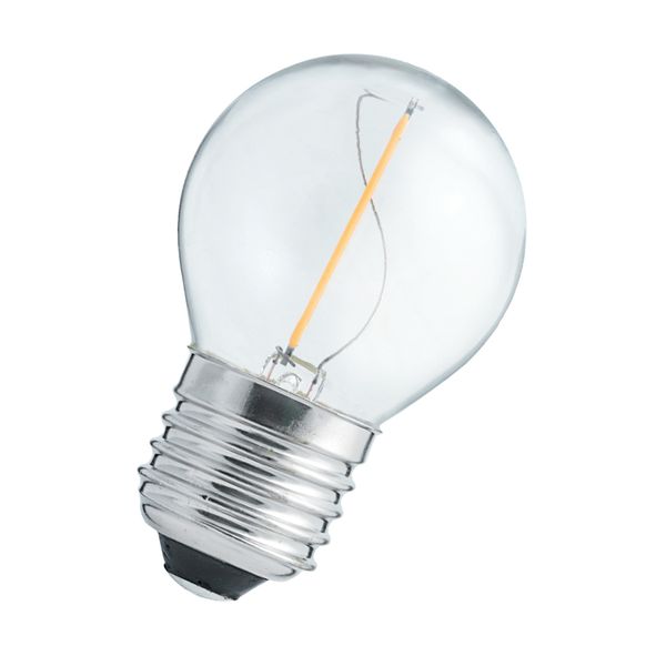 LED Filament G45 E27 240V 1W 2700K Clear image 1