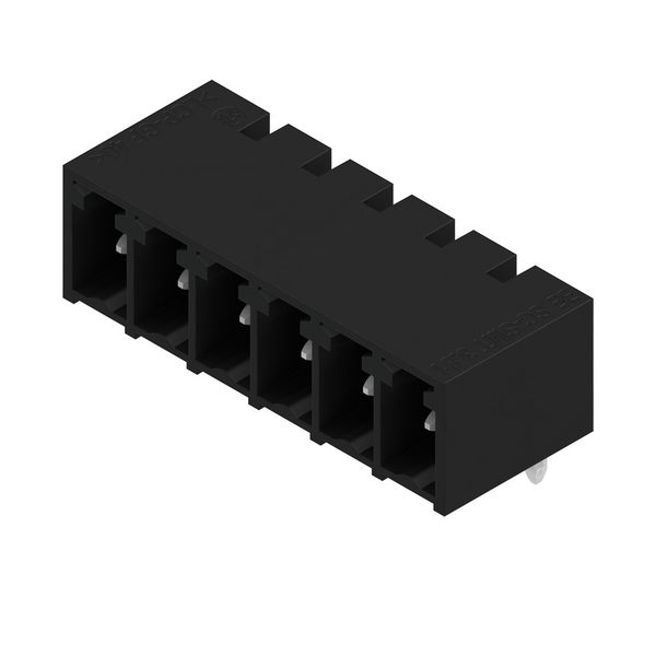 PCB plug-in connector, male header, closed side, THT/THR solder connection, 3.81 mm, Number of poles: 6, 90°, Solder pin length (l): 3.2 mm, tinned, black, Box image 2