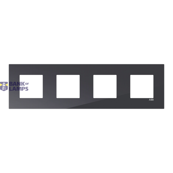 Frame 4-gang / 2+2+2+2-modules - ABB logo - S - Tacteo Black image 1