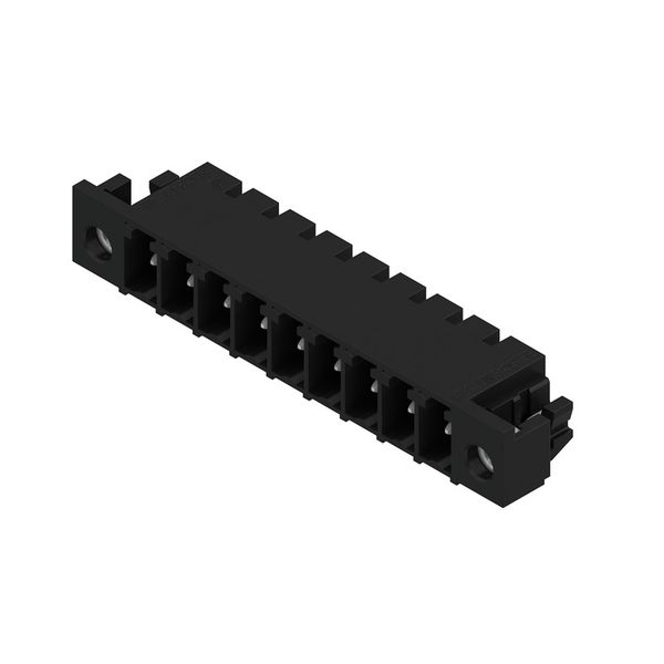 PCB plug-in connector, male header, Solder flange, THT/THR solder connection, 3.81 mm, Number of poles: 9, 90°, Solder pin length (l): 1.5 mm, tinned, black, Tape image 2