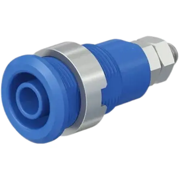 4 mm panel socket, threaded bolt, mounting Ø 12.1 mm, CAT III, CAT IV, black, 66.7043-21 image 1