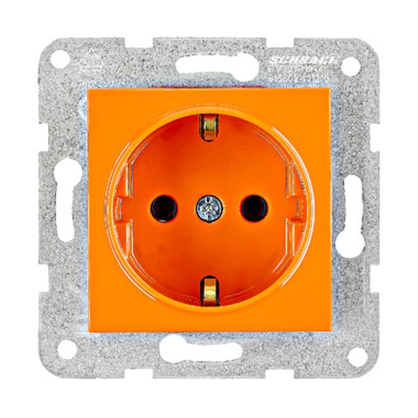 Socket outlet, screw clamps, orange image 1