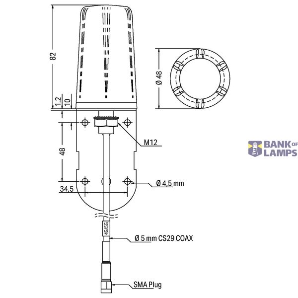 Radio antenna with 2m cable and SMA plug GSM/ UMTS/ LTE/ Bluetooth®/ W image 2