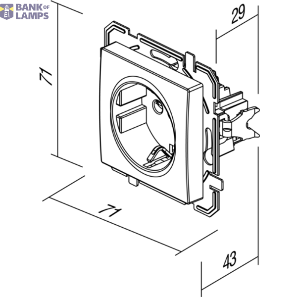 SOCKET SCHUKO 2P+E 16A 250V~ RD XO 4417009 image 2
