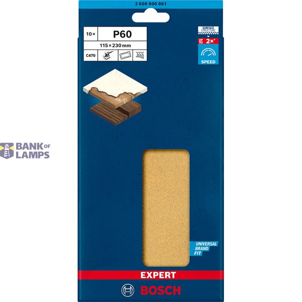 EXPERT C47 Sandpaper with 14 holes for Orbital Sanders 115 x 23 mm, G 6 1-pc image 1