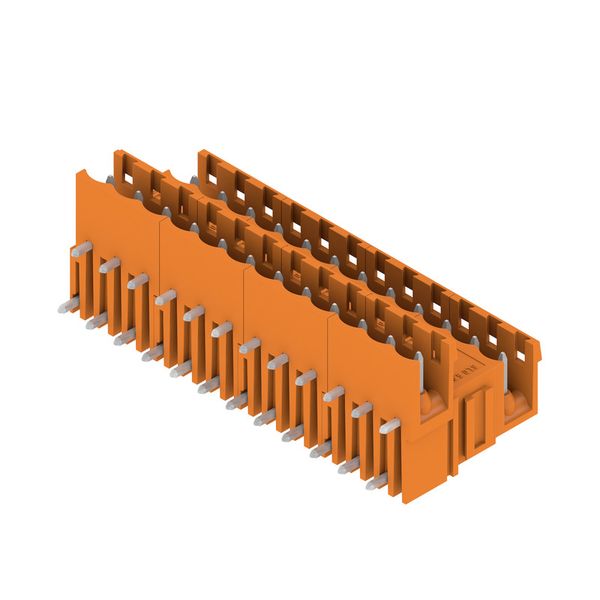 PCB plug-in connector, male header, open side, THT solder connection, 5.08 mm, Number of poles: 30, 90°, Solder pin length (l): 3.2 mm, tinned, orange, Box image 5