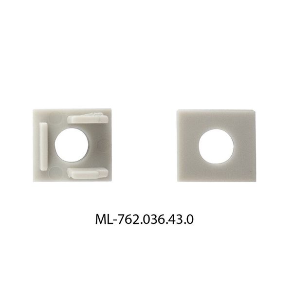 End cap without hole for AG, AR, AS, silver color, 1pc image 1