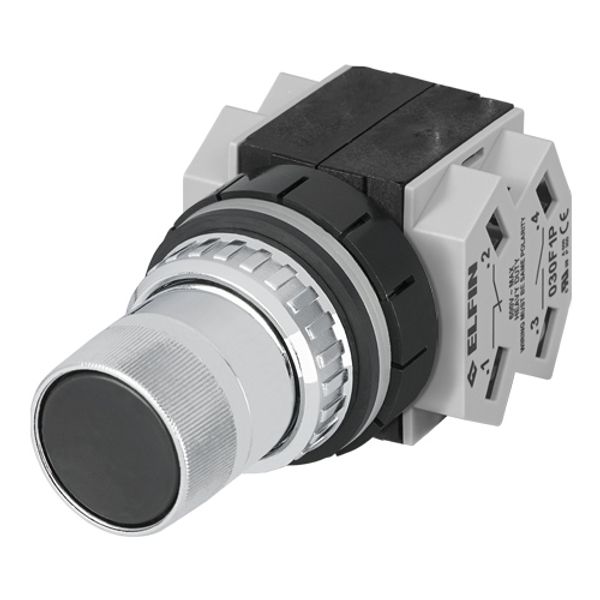 Push-button selector switch, black, 2-position, Cam 33 image 1