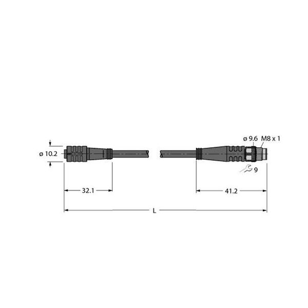 Actuator and Sensor Cable, PVC Extension Cable   PKG3Z-0.3-PSG3M/TEL image 2