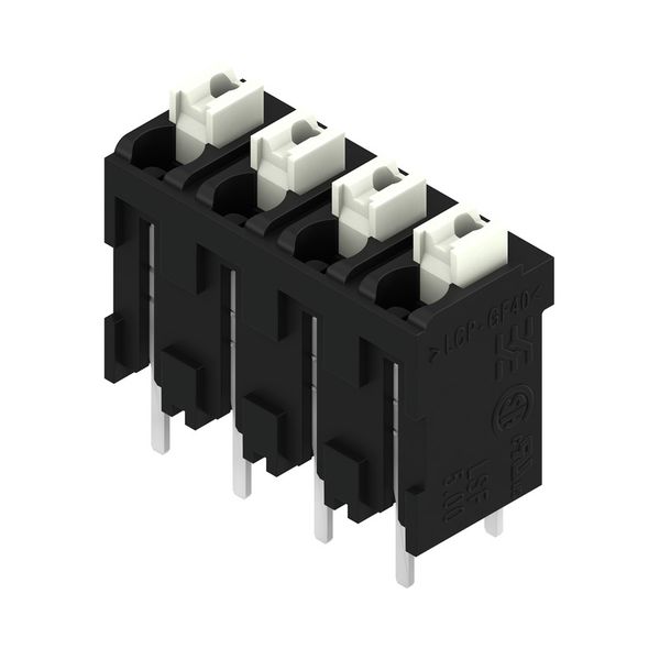 Printed circuit board terminals, 5.00 mm, Number of poles: 4, 180°, Solder pin length (l): 3.5 mm, black, PUSH IN with actuator, Clamping range, max. : 1.5 mm², Tube image 4