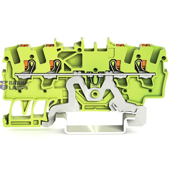 4-conductor ground terminal block with push-button 1.5 mm² green-yello image 2