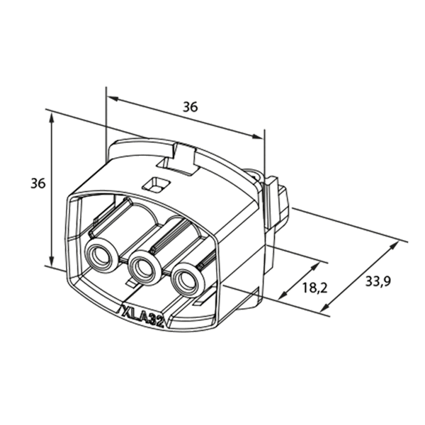 Coupler 2-pole 32A socket, black image 2