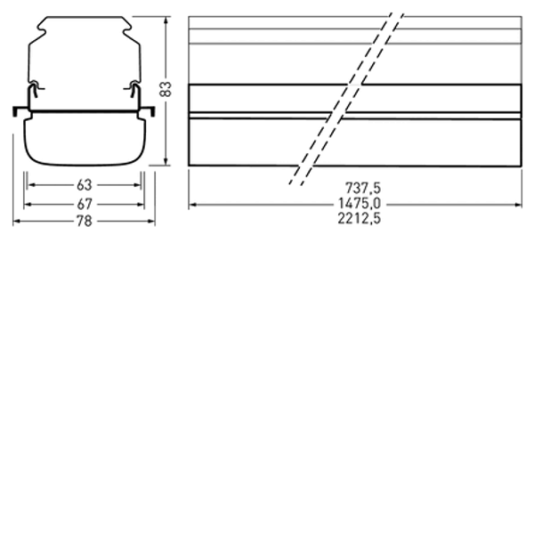 Continuous lines 765... E-Line Next Fix Cover disc White rectangular ET 50W 8000lm Lambertian (L) IP50 IK03 3 SDCM 9002112548 image 1