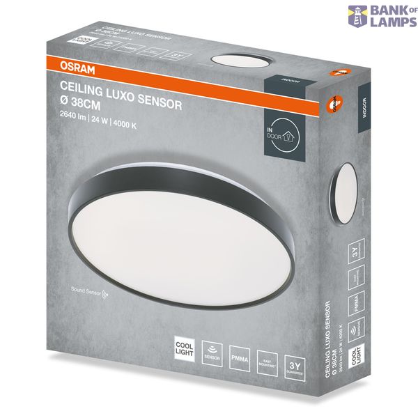 CEILING LUXO SEN 24W 840 IP20 BK OSRAM image 2