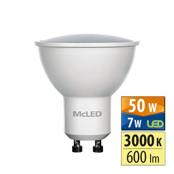 LED bulb GU10, 7W, 3000K, CRI80, vit. angle 100°, use 360° 600lm image 1