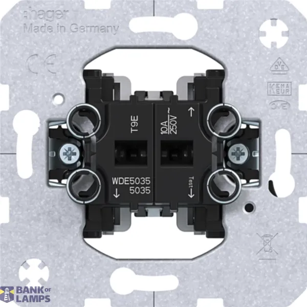 Series push button, rocker switch, flush-mounted, 2 normally open contacts, common input terminal image 1