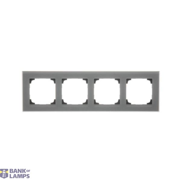 Quadruple frame, glass, frosted gray glass image 1
