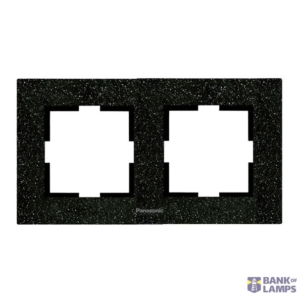 Karre Plus Accessory Corian - Black Quartz Two Gang Frame image 1