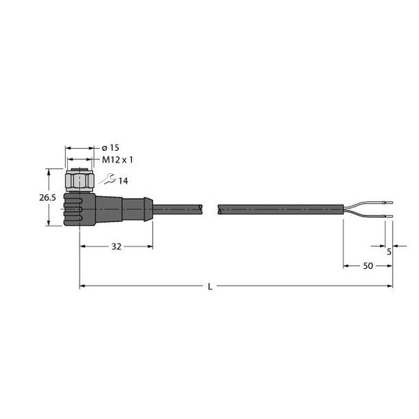 Actuator and Sensor Cable, PUR Connection Cable   WKCV4.221T-20/TXB image 1