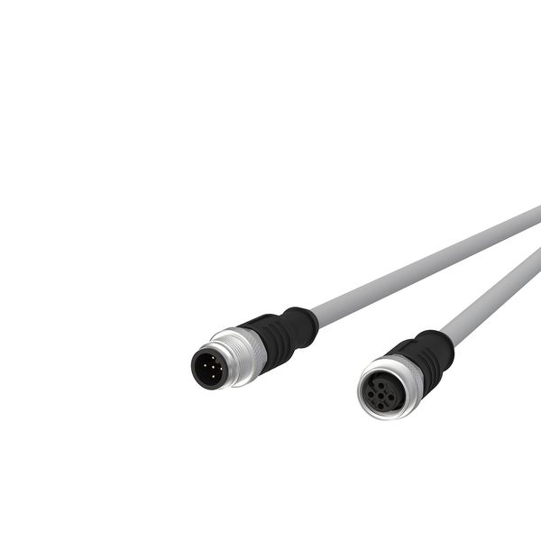 M12 Sensor/actuator cable, A-coded, 5.0 m, M12 plug straight - M12 jac image 1