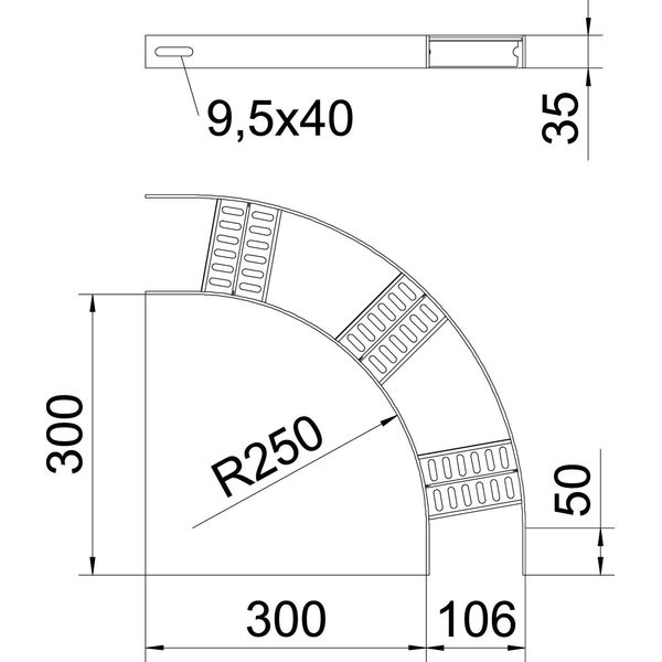 SLZB L 90 100 FT 90° bend with Z-rung B106mm image 2