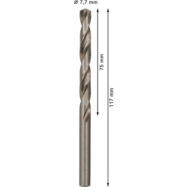 Metal drill bits HSS-G, DIN 338 7,7 x 75 x 117 mm 10 pcs. image 1