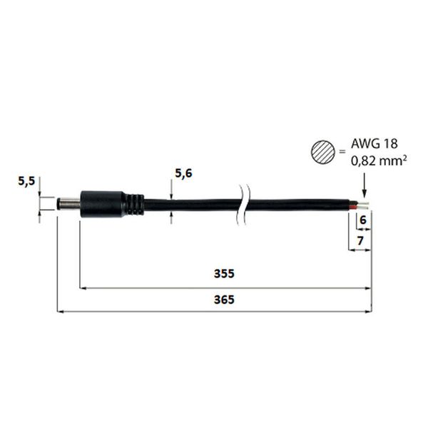 Power connector plug, free end (AWG 18/0.82 mm2) image 1