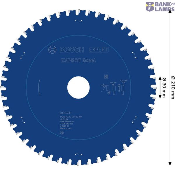Circular saw blade Expert for Steel 210 x 30 x 2,0 mm, 48 image 2