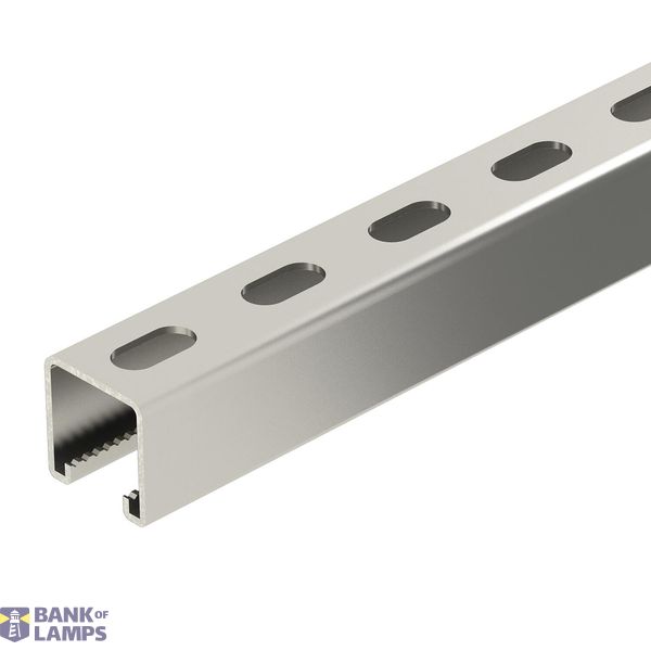 Profile rail perforated, slot 22mm 500x41x41 Stainless steel A4 1.4571 image 1