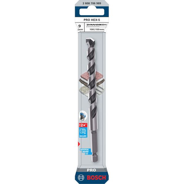 PRO HEX-5 Drill Bit 9x100x150mm image 1