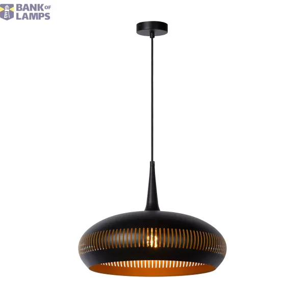 Lucide RAYCO - Pendant light - Ø 45 cm - 1xE27 - Black image 1