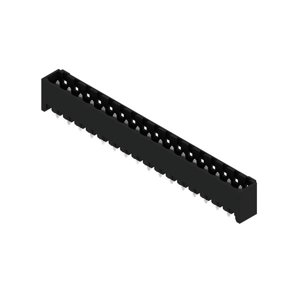 PCB plug-in connector, male header, closed side, THT/THR solder connection, 5.08 mm, Number of poles: 17, 180°, Solder pin length (l): 3.2 mm, tinned, black, Box image 5