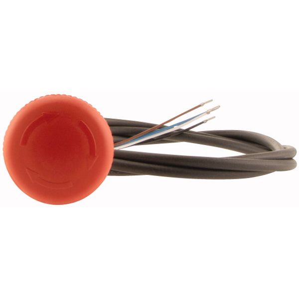 C22-PVT-K02-P65 Emergency stop/emergency switching off pushbutton, Mushroom-shaped, 38 mm, Turn-to-release function, 2 NC, Cable (black) with non-terminated end, 4 po image 2
