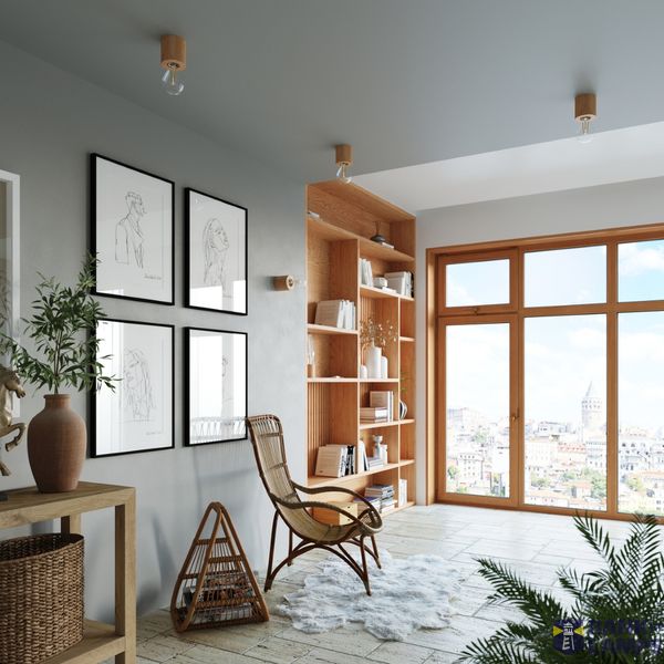SALGADO DESK LAMP NATURAL WOOD E27 1X60W IP20 image 5