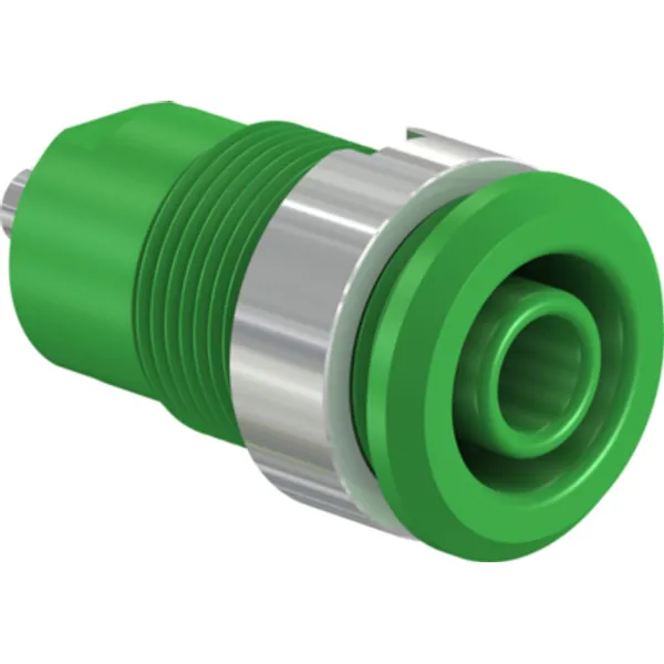 4 mm socket, solder connection, mounting Ø 12.2 mm, CAT III, green, 49.7049-25 image 1