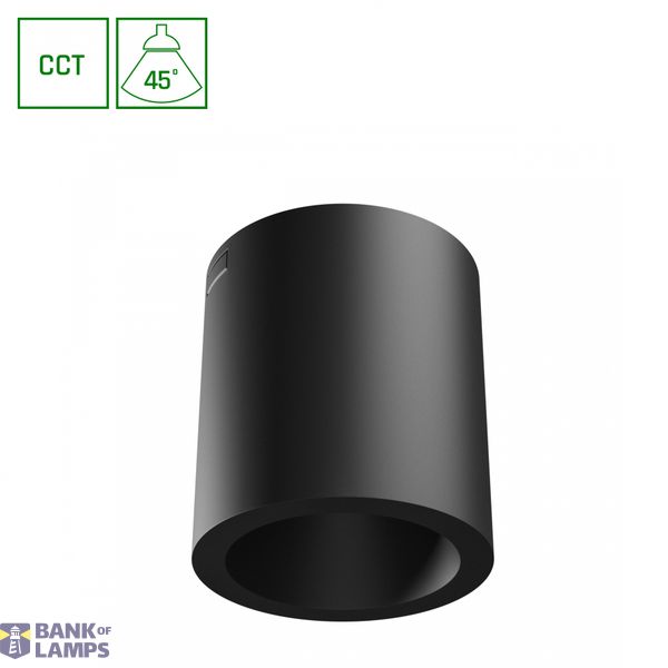 CHLOE COMPLETE SURFACE 7W CCT 230V 45ST IP20 FI90X100MM BLACK ROUND image 1