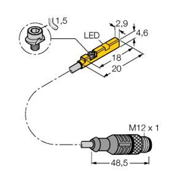 Magnetic Field Sensor For Pneumatic Cylinders   BIM-UNR-AN6X-0.3-RS4 image 1