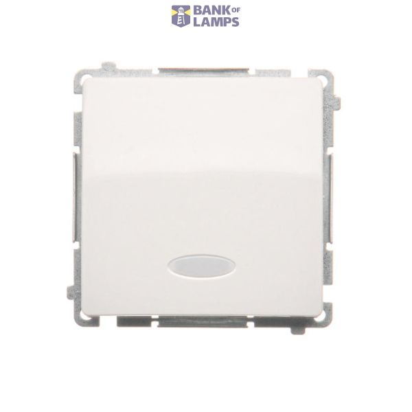 Single switch with backlight, LED not replaceable Color: blue, (module), 10AX, quick connection, white image 1