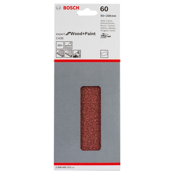 C430 sanding sheet, pack of 10 93 x 230 mm, 40 image 2