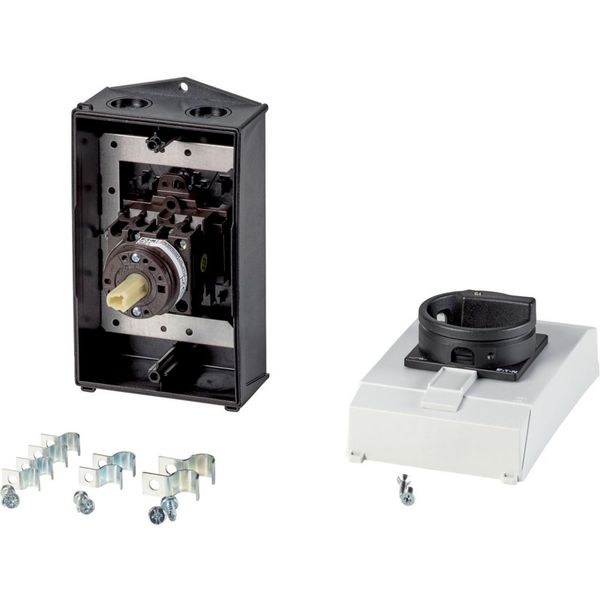 T0-2-8900/I2H/MBS/SVB-SW Main switch, T0, 20 A, surface mounting, 2 contact unit(s), 3 pole + N, STOP function, With black rotary handle and locking ring, Lockable in the 0 (O image 4