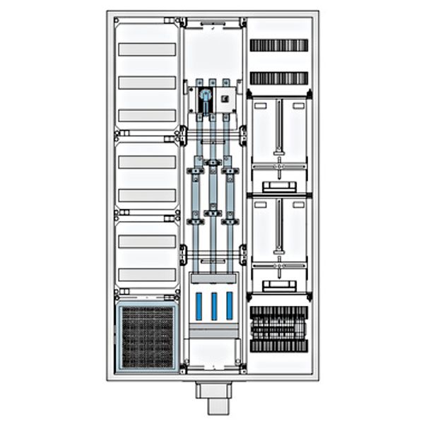 Transformer measuring cabinet 250A EnBW, 5-pole IP54 RAL7035, H=1400mm image 1